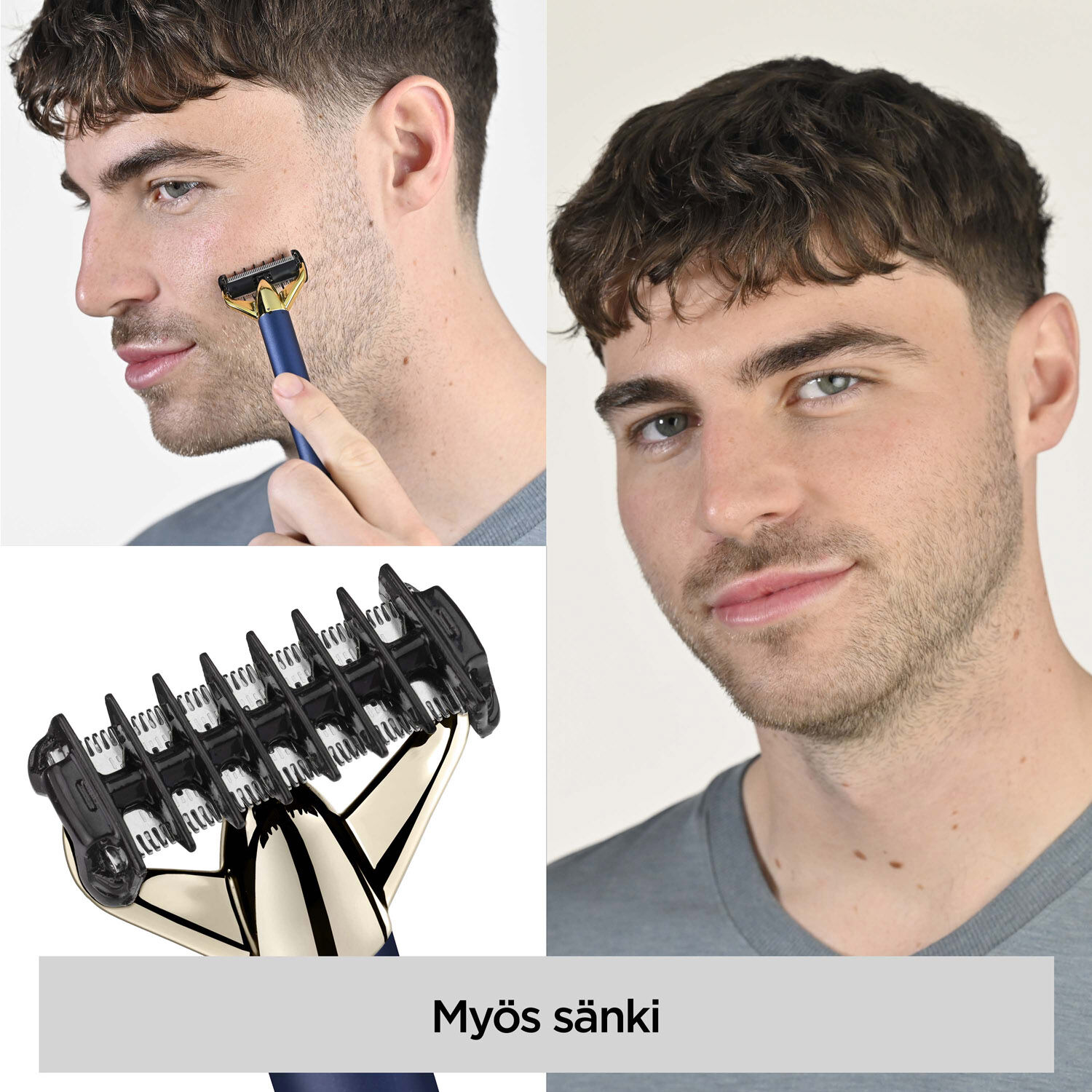 FLEKSIBELT BLAD - 
50&deg; fleksibelt blad som f&oslash;lger ansiktets konturer for en tett, komfortabel barbering og trimming.